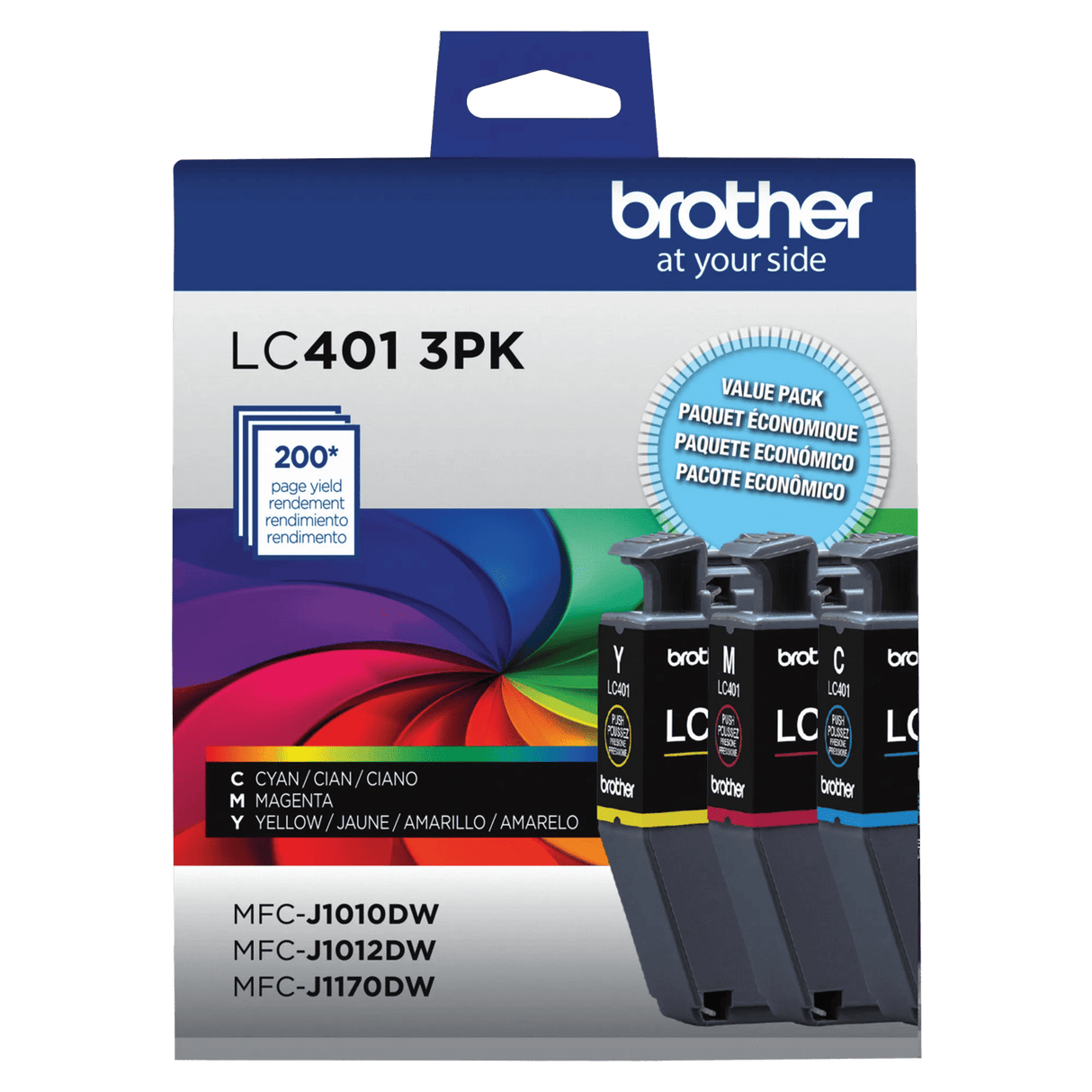 Brother Genuine LC4013PKS Standard-Yield 3-Pack Color Ink Cartridges — official Brother product image