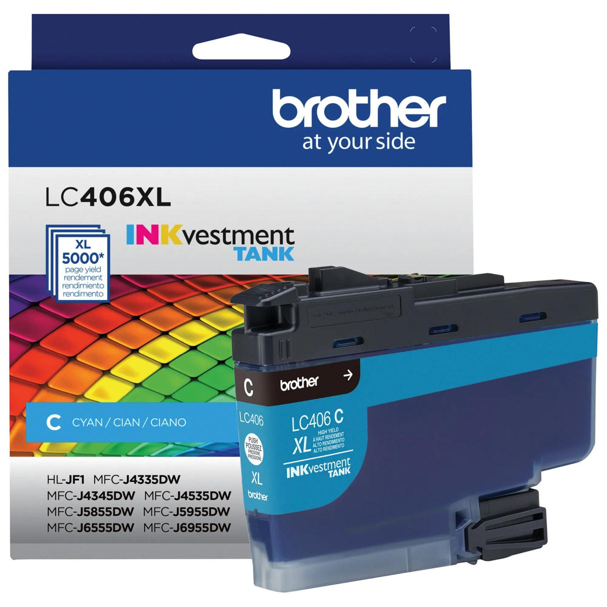 Brother LC406XLCS High Yield Cyan INKvestment Tank Ink Cartridge — official Brother product image
