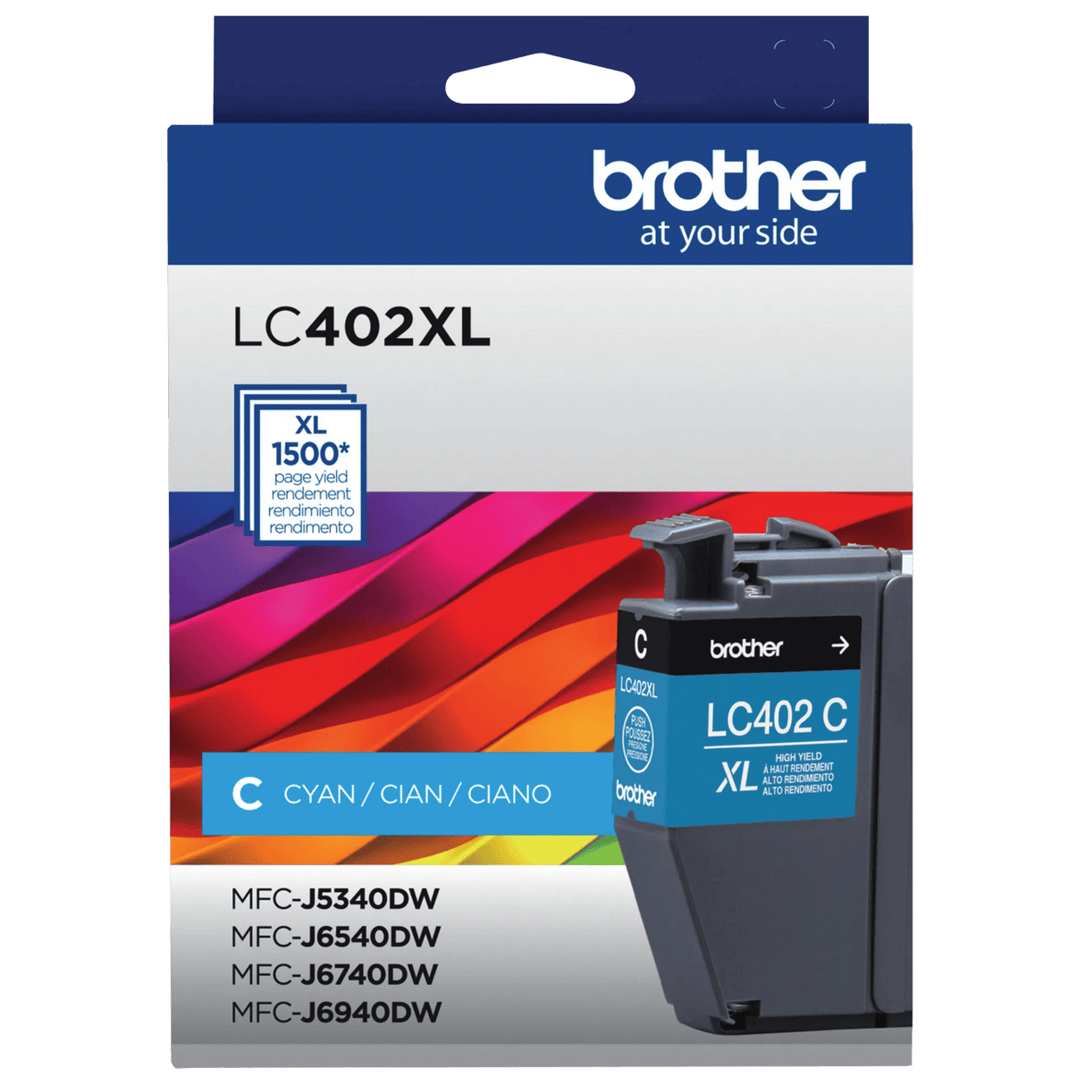 Brother Genuine LC402XLCS High-Yield Cyan Ink Cartridge — official Brother product image