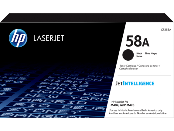HP 58A Black Original LaserJet Toner Cartridge, CF258A - official HP product image