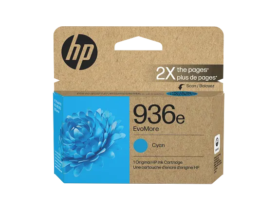HP 936e EvoMore Cyan Original Ink Cartridge, 4S6V3LN — official product image