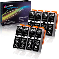 Arthur Imaging Compatible Ink Cartridge Replacement for Canon PGI-250XL (8 Large Black)