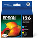 Epson 126, Black and Color Ink Cartridges, High Capacity, C/M/Y/K 4-Pack
