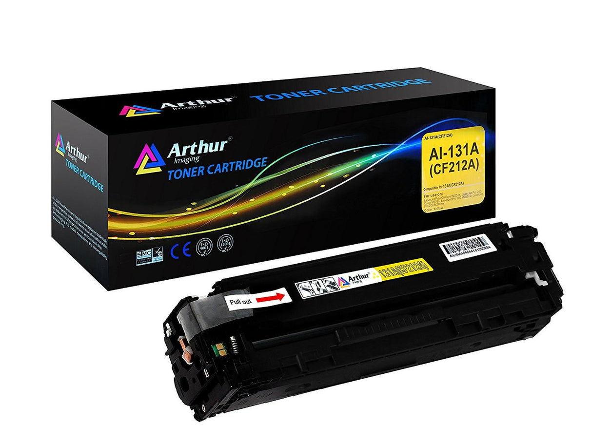 Arthur Imaging Compatible Toner Cartridge Replacement for HP 131A(CF212A) (Yellow, 1-Pack)