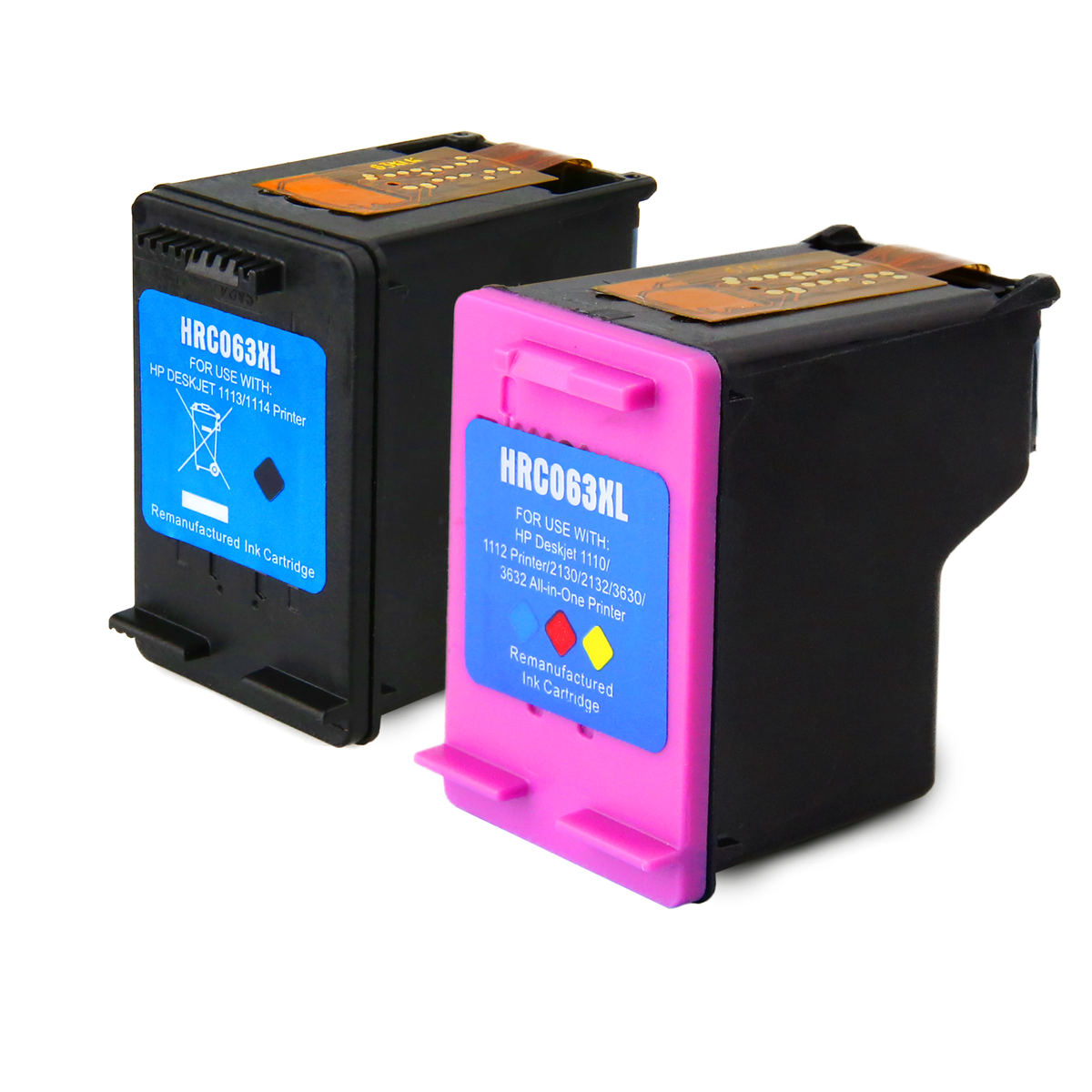 Arthur Imaging Remanufactured Ink Cartridge Replacement for HP 63XL (1 Black, 1 Tri-Color, 2-Pack)