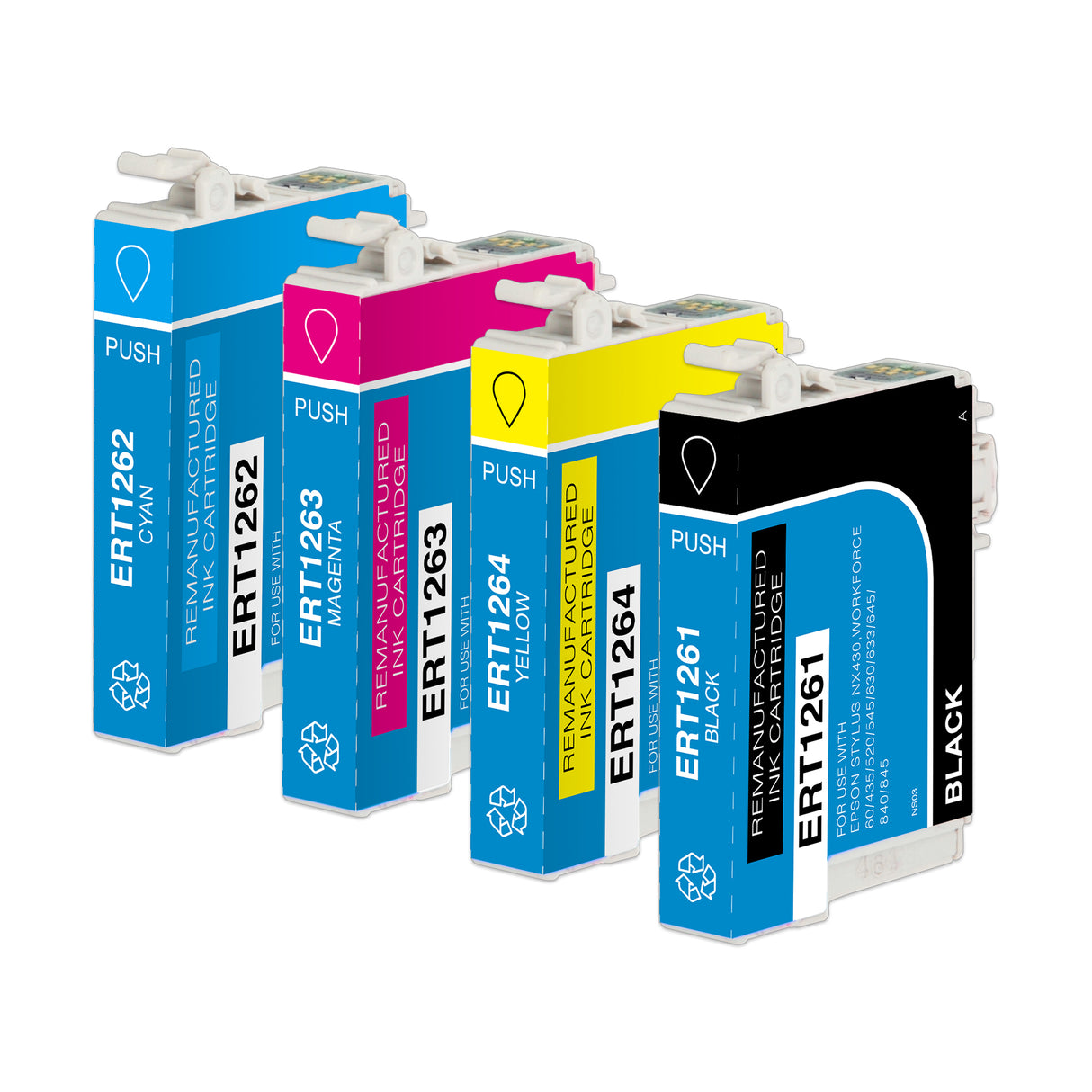 Arthur Imaging Remanufactured Ink Cartridge Replacement for Epson 126 (1 Black, 1 Cyan, 1 Magenta, 1 Yellow, 4-Pack)