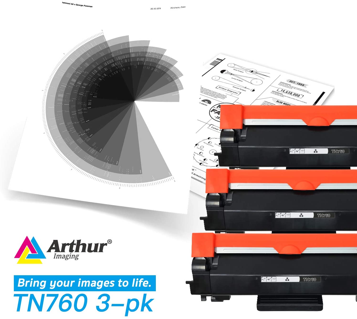 Arthur Imaging Compatible High Yield Toner Cartridge Replacement for Brother TN730 TN760 with IC Chip (Black, 3-Pack)