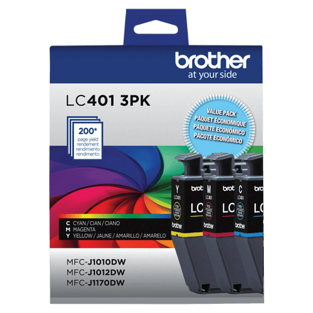 Brother Genuine LC4013PKS Standard-Yield 3-Pack Color Ink Cartridges