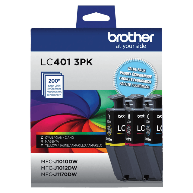 Brother Genuine LC4013PKS Standard-Yield 3-Pack Color Ink Cartridges — official Brother product image