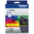 Brother Genuine LC401XLYS High-Yield Yellow Ink Cartridge — official Brother product image