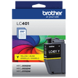 Brother Genuine LC401YS Standard-Yield Yellow Ink Cartridge — official Brother product image