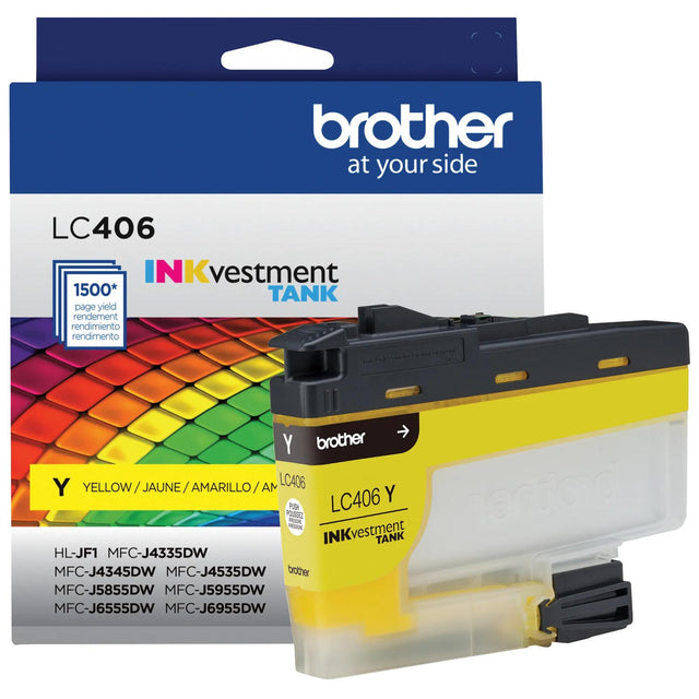 Brother LC406YS Standard Yield Yellow INKvestment Tank Ink Cartridge — official Brother product image
