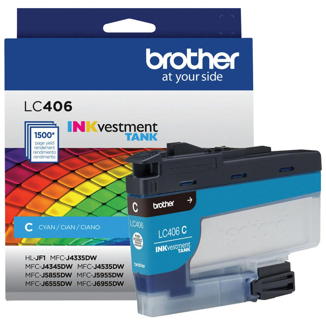 Brother LC406CS Standard Yield Cyan INKvestment Tank Ink Cartridge — official Brother product image
