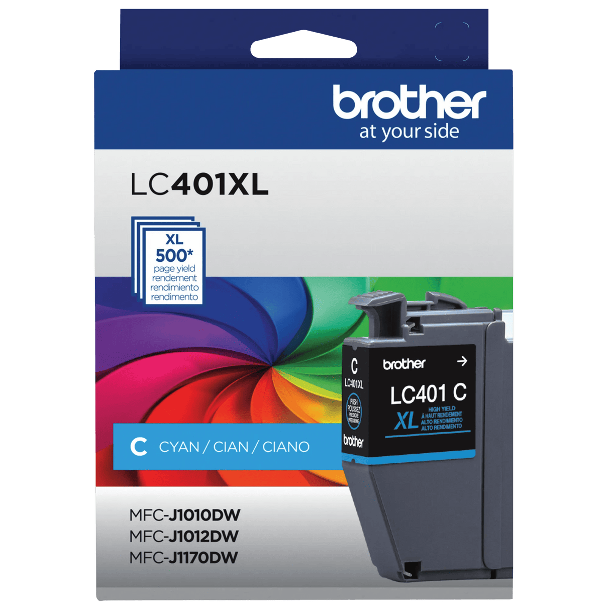 Brother Genuine LC401XLCS High-Yield Cyan Ink Cartridge — official Brother product image