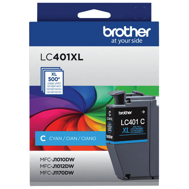 Brother Genuine LC401XLCS High-Yield Cyan Ink Cartridge — official Brother product image