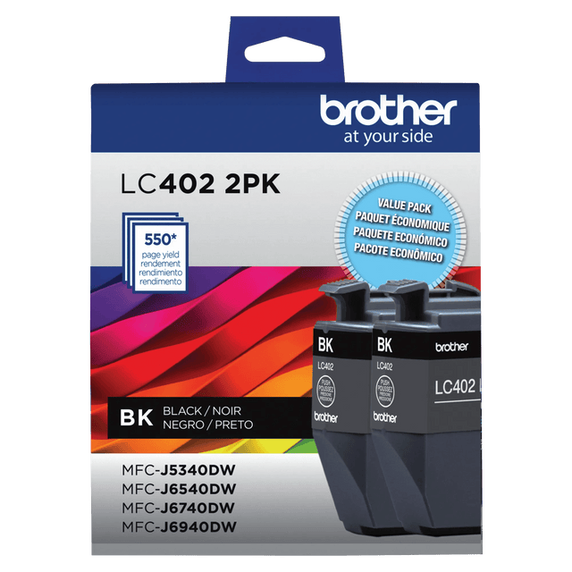 Brother Genuine LC4022PKS Standard-Yield 2-Pack Black Ink Cartridges — official Brother product image
