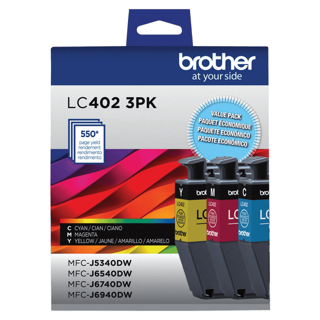 Brother Genuine LC4023PKS Standard-Yield 3-Pack Color Ink Cartridges — official Brother product image