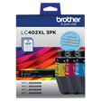 Brother Genuine LC402XL3PKS High-Yield 3-Pack Color Ink Cartridges — official Brother product image