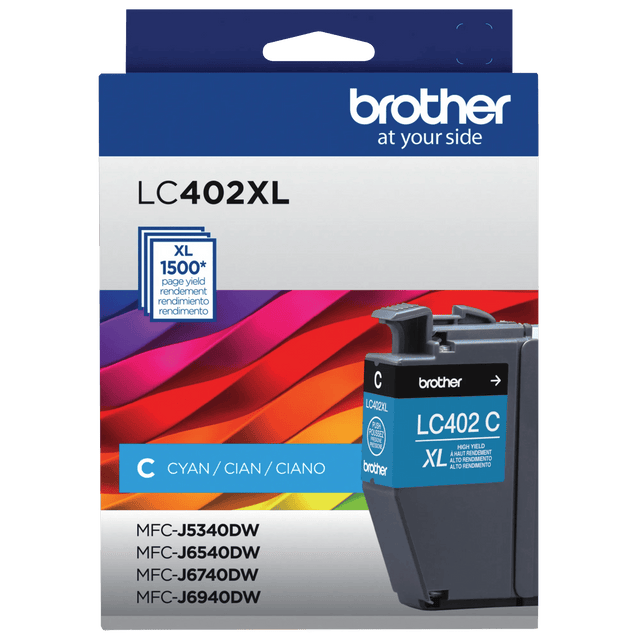 Brother Genuine LC402XLCS High-Yield Cyan Ink Cartridge — official Brother product image