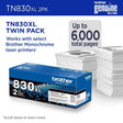 Brother Genuine TN830XL2PK High Yield Black Toner Twin Pack — official Brother product image