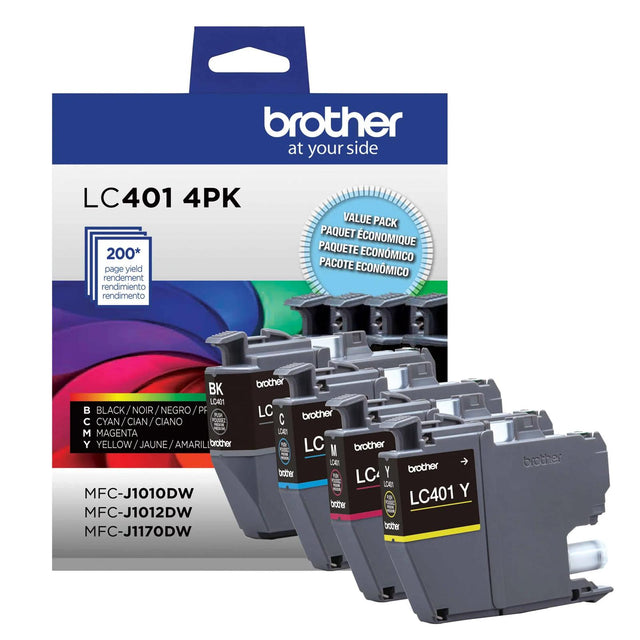 Brother Genuine LC4014PKS Standard-Yield 4-Pack Color Ink Cartridges — official Brother product image