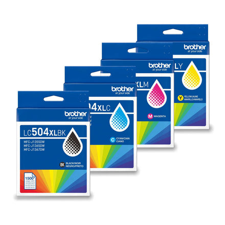 Brother Genuine LC504XL4PKSBUND High Yield 4-Pack Ink Bundle
