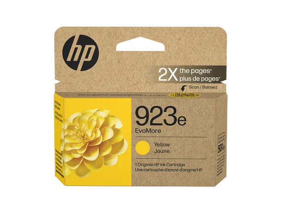 HP 923e EvoMore Yellow Original Ink Cartridge, 4K0T6LN — official product image