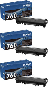 Brother TN760 High Yield Toner Cartridge, 3 Pack