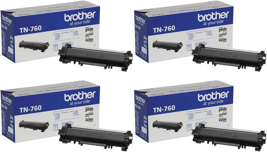 Brother TN760 High Yield Toner Cartridge, 4 Pack