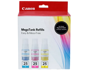 Canon Genuine GI-25 CMY Ink Bottle Value Pack