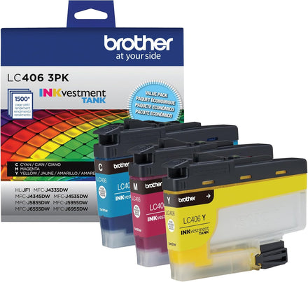 Brother LC4063PK 3 Pack of Standard Yield Cyan, Magenta and Yellow