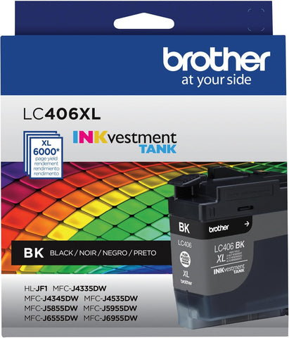 Brother LC406XLBKS INKvestment Tank High-Yield Ink, Black