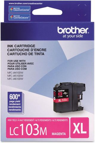 Brother Genuine High Yield Magenta Ink Cartridge, LC103M