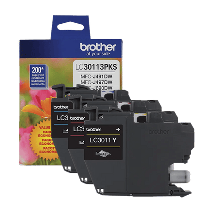 Brother Genuine LC30113PKS Standard-yield 3-Pack Color Ink Cartridges