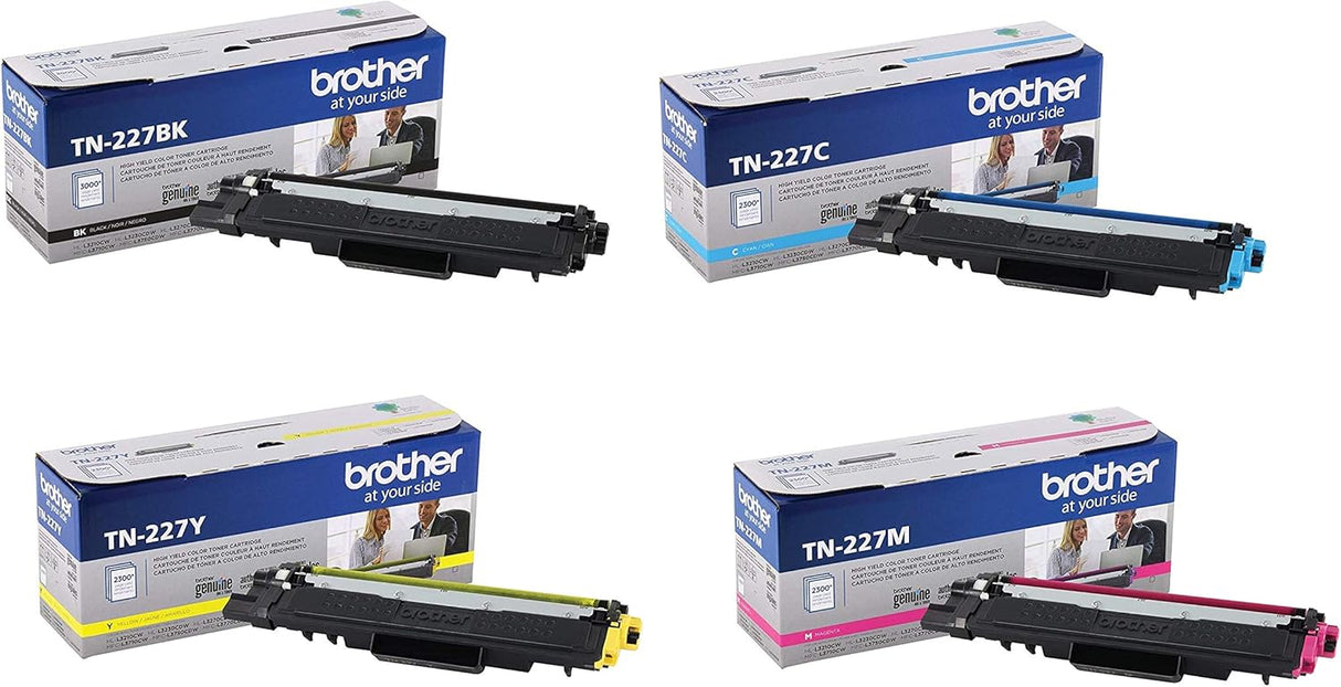 Brother TN227 (BK/C/M/Y) High Yield Color Toner Set, 4 pack