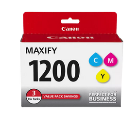 Canon Genuine PGI-1200 Cyan, Magenta & Yellow 3 Ink Tank Value Pack