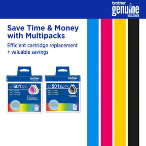 Brother Genuine LC5013PKS Standard Yield 3-Pack Color Ink Cartridges — official Brother product image
