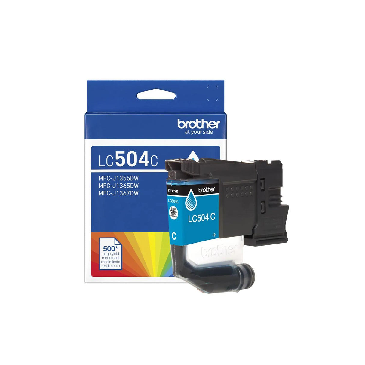 Brother Genuine LC504CS Standard Yield Cyan Ink Cartridge — official Brother product image