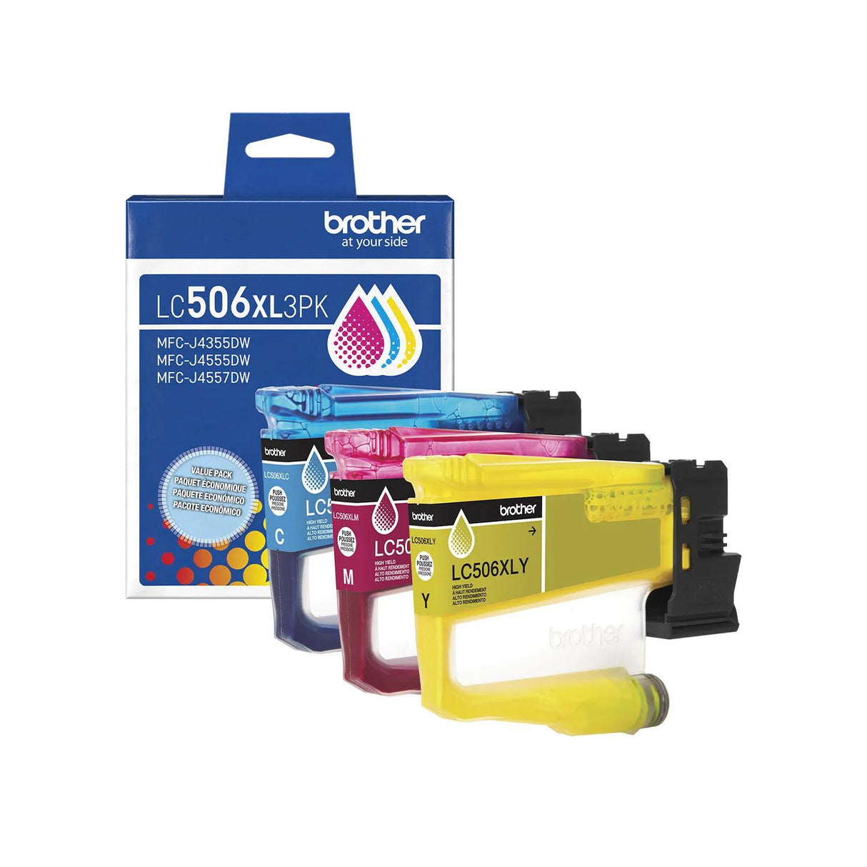 Brother Genuine LC506XL3PKS High Yield Ink Cartridge Bundle — official Brother product image
