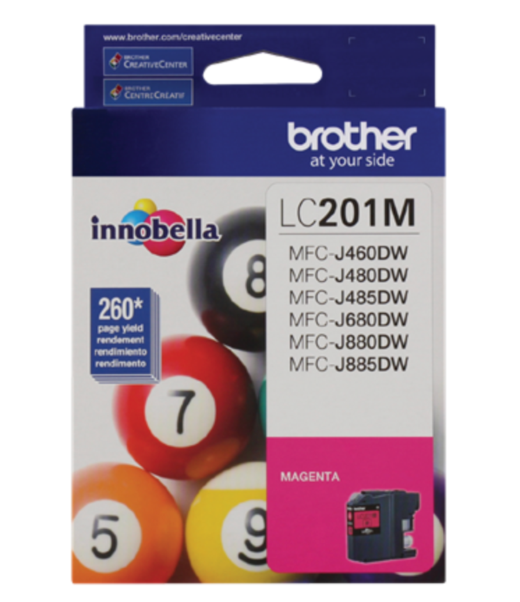 Brother Genuine Standard Yield Magenta Ink Cartridge, LC201M