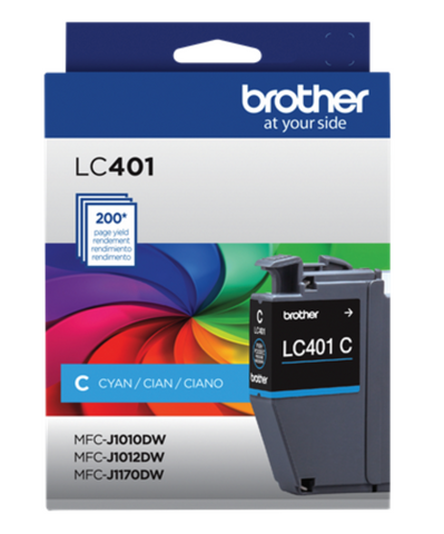 Brother LC401C Standard-Yield Ink, 1 pack Cyan
