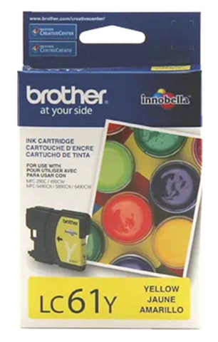 Brother LC61Y Standard-Yield Ink, 1 pack Yellow