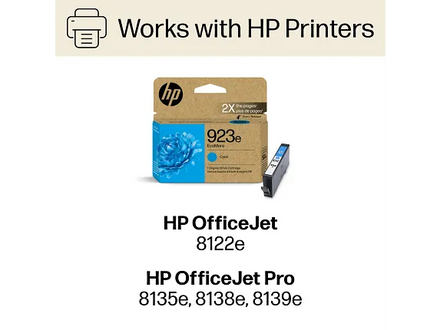 HP 923e EvoMore Cyan Original Ink Cartridge, 4K0T4LN