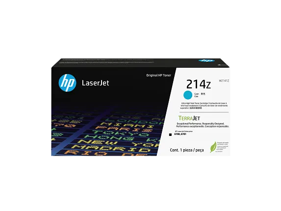 HP 214Z Ultra High Yield Cyan Original LaserJet Toner Cartridge, W2141Z - official HP product image