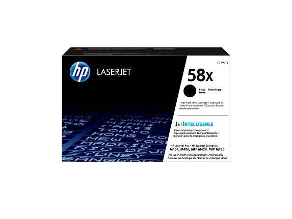 HP 58X High Yield Black Original LaserJet Toner Cartridge, CF258X - official HP product image