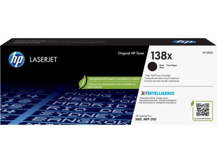 HP 138X High Yield Black Original LaserJet Toner Cartridge, W1380X