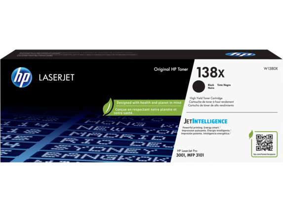HP 138X High Yield Black Original LaserJet Toner Cartridge, W1380X - official HP product image