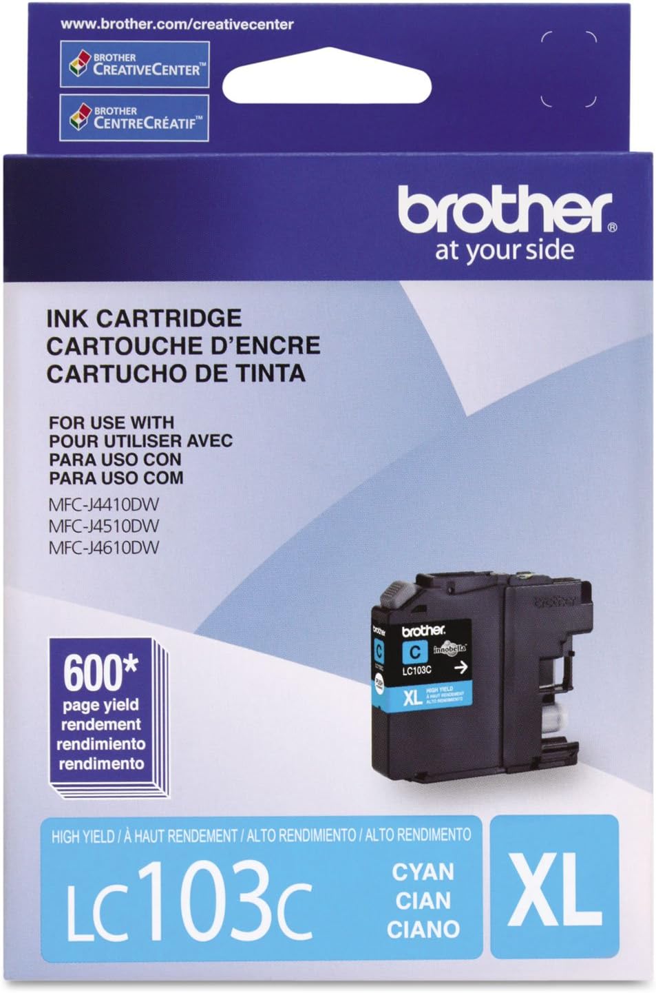 Brother Genuine High Yield Cyan Ink Cartridge, LC103C