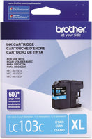 Brother Genuine High Yield Cyan Ink Cartridge, LC103C