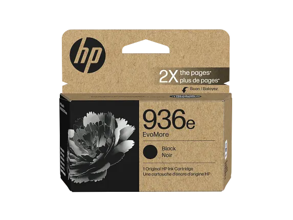 HP 936e EvoMore Black Original Ink Cartridge, 4S6V6LN — official product image